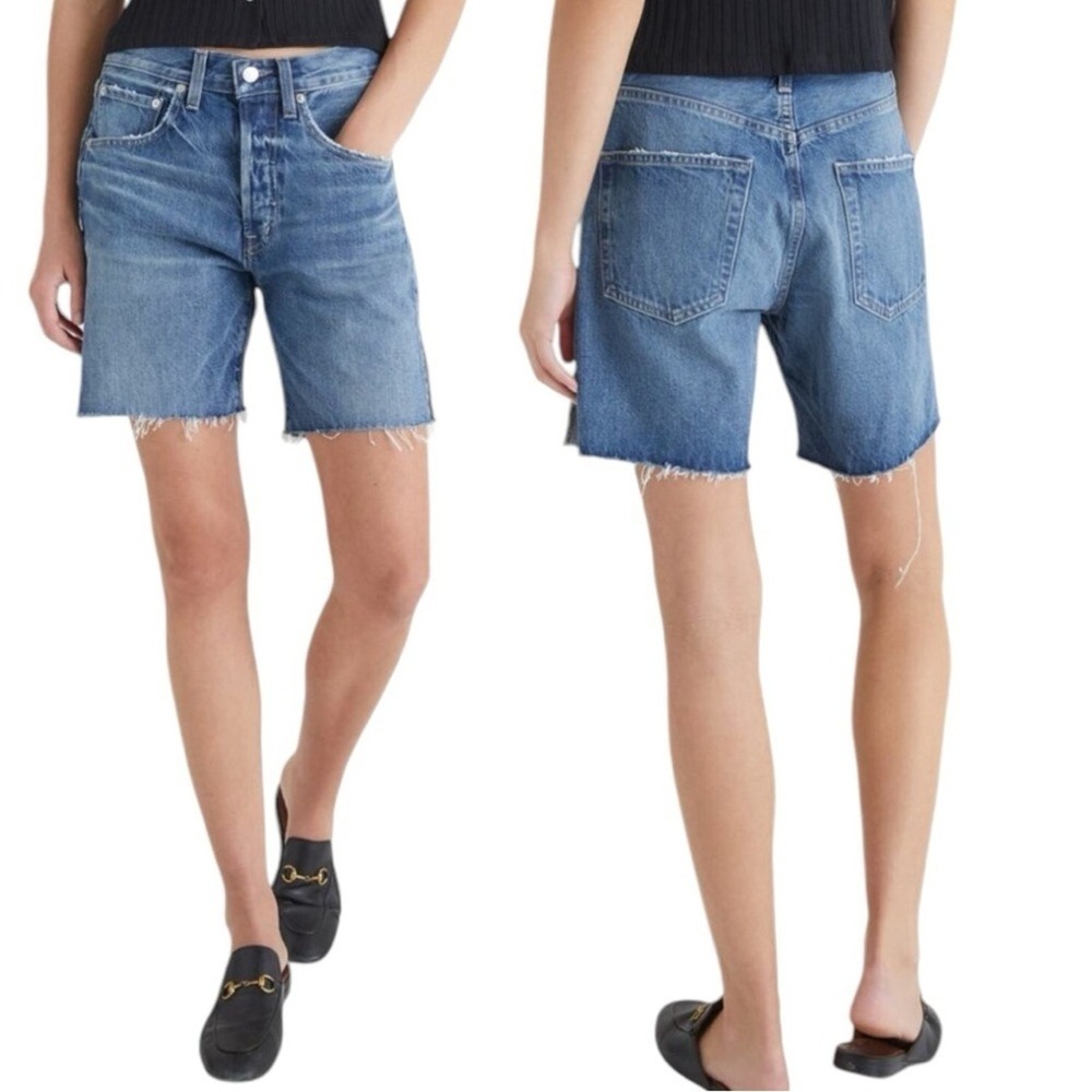 EDWIN Cai Short 7 Inch Inseam‎ Denim Cutoff Frayed Hem Women Size 26 Mojave